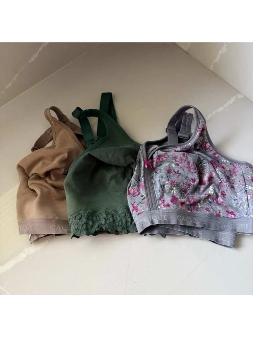Cacique Lot Of 3 Bras Unlined No Wire 46/48DDD Poly Cotton Blend - Picture 7 of 7